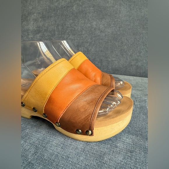 Earth Pine Tiga Platform Slip On Sandal Women’s SZ 6M Bat Brown Leather Neutral - Picture 3 of 13